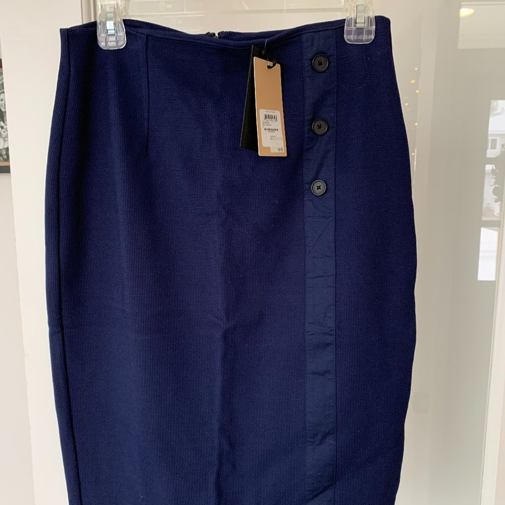 Sharp professional Nordstrom blue button pencil skirt - NWT